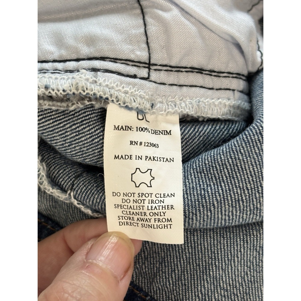 Understated Leather Womens Daisy Two Tone Denim Mini Skirt Sz S Western Texas - Picture 10 of 11